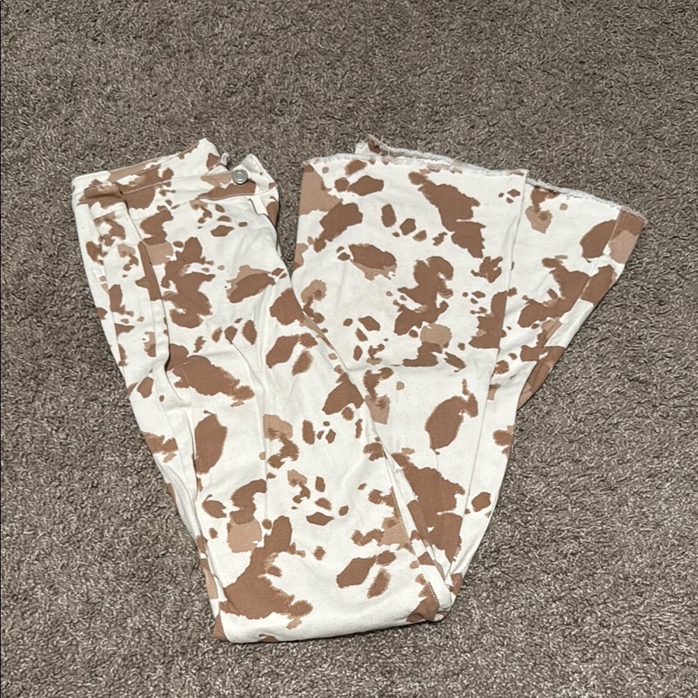 Brown and White Patterned Pants